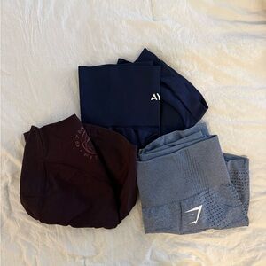 Gymshark Women's Bike Shorts - Navy and Gray